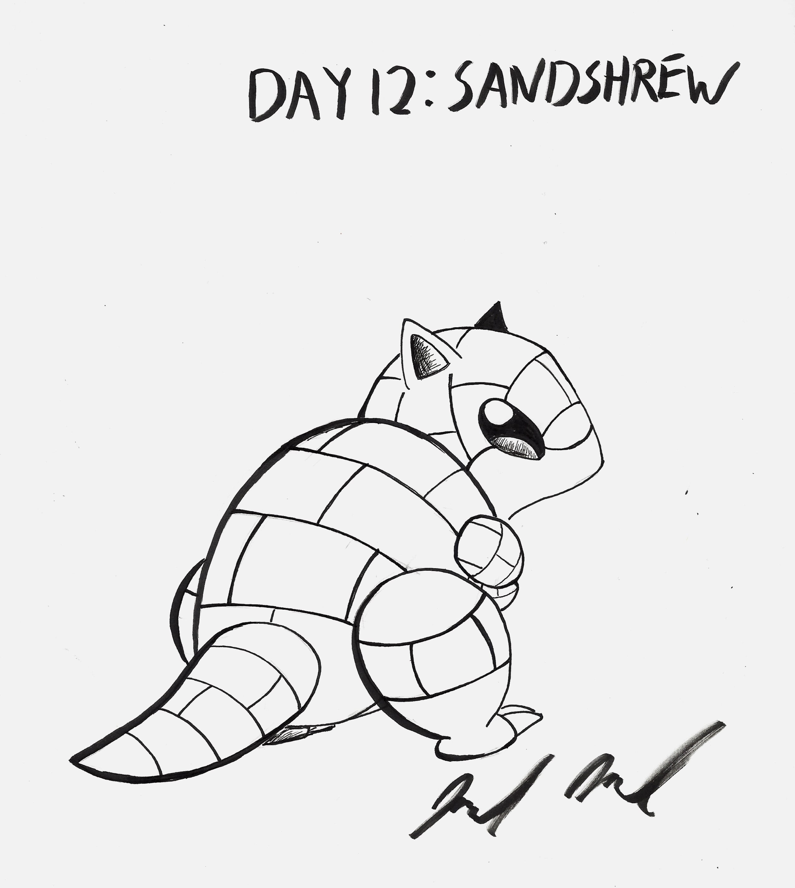 Pokemonthinktober day sandshrew the body is round rpokemonart