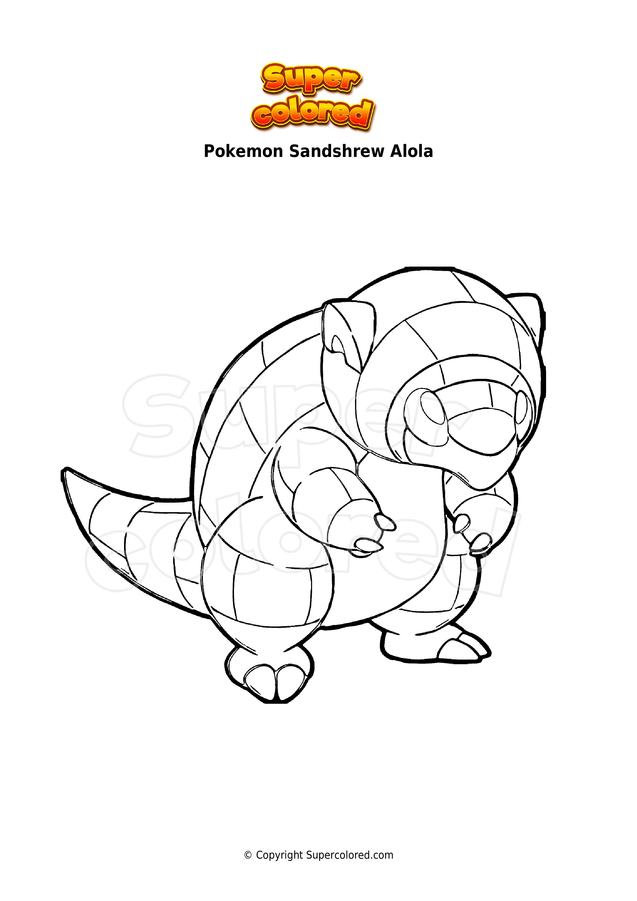 Coloring page pokemon sandshrew alola