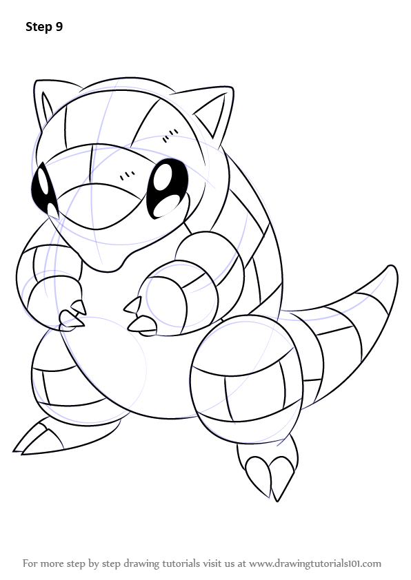 How to draw sandshrew from pokemon pokemon step by step