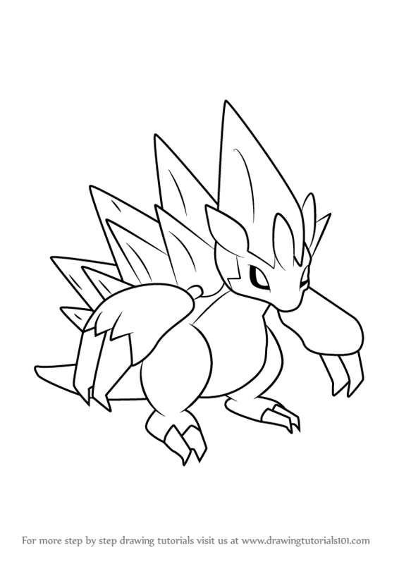 How to draw alola sandslash from pokemon sun and moon