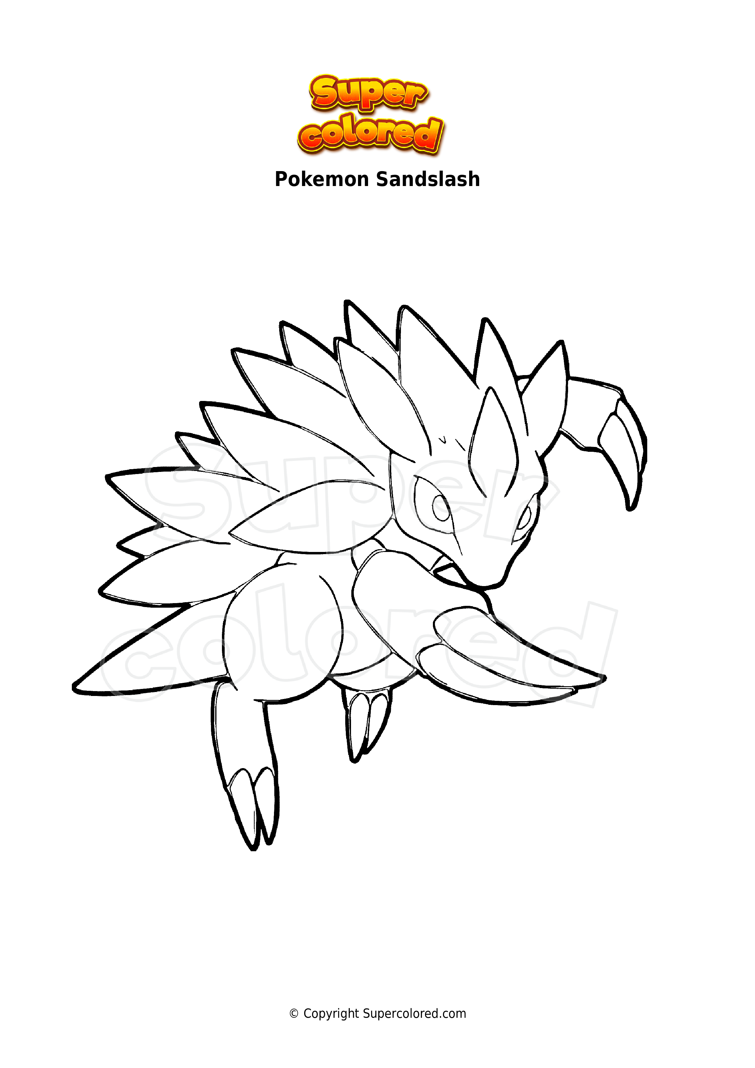 Coloring page pokemon sandslash