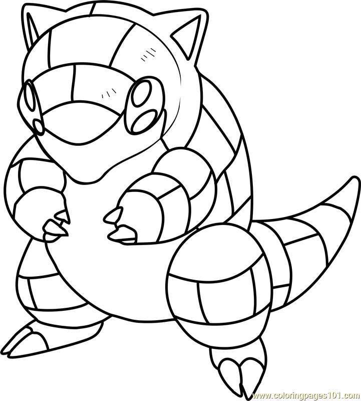 Sandshrew pokemon coloring page for kids