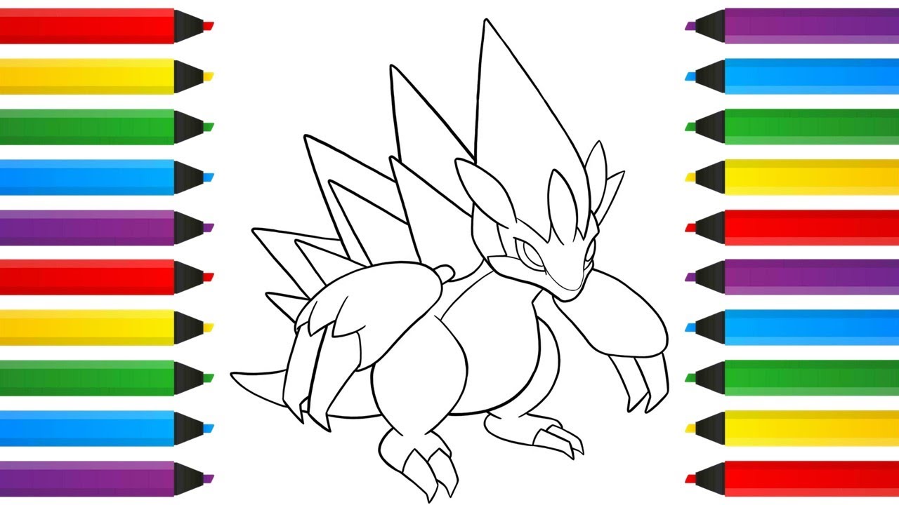 Pokãmon alolan sandslash coloring book pages speed coloring