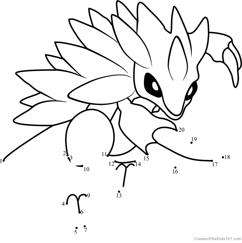 Pokemon sandslash dot to dot printable worksheet