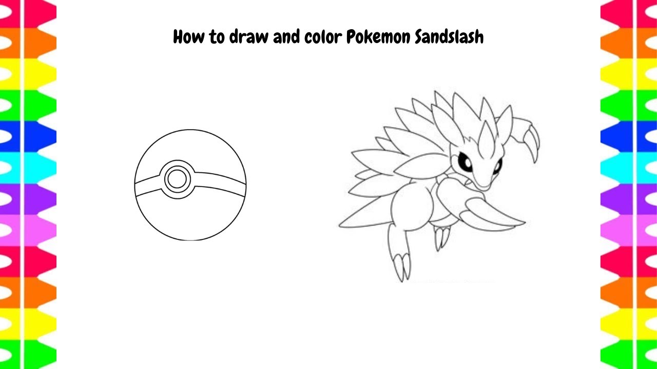 How to draw pokeon sandslash l drawing video pokeon sandslash toddler for kids art