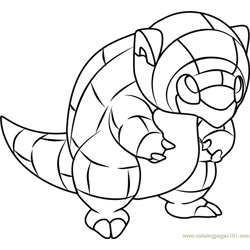 Sandshrew pokemon coloring pages for kids