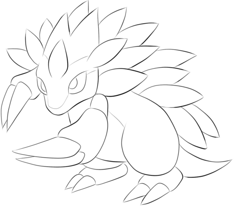 Sandslash coloring page free printable coloring pages