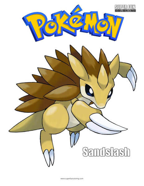 Sandslash pokemon coloring page