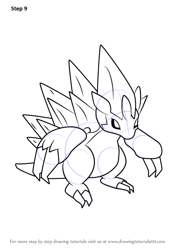 How to draw alola sandslash from pokemon sun and moon pokãmon sun and moon step by step