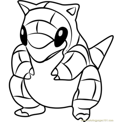 Sandshrew pokemon coloring pages for kids
