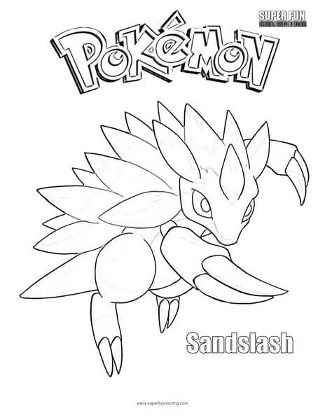 Sandslash pokemon coloring page