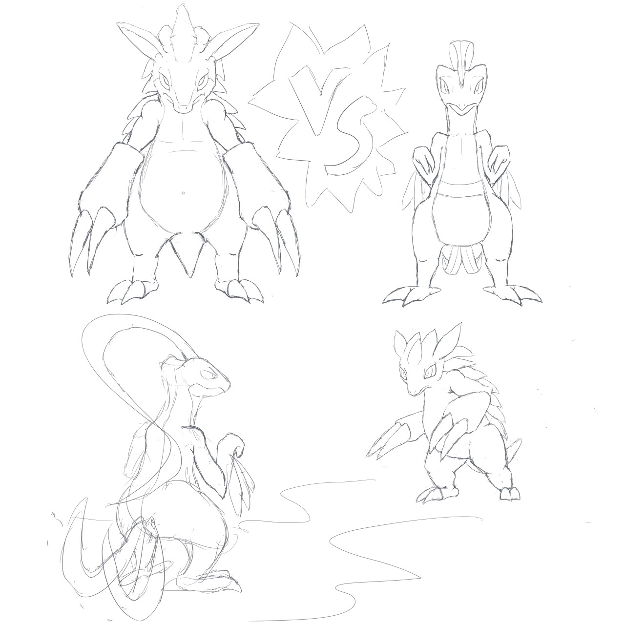 Grovyle and sandslash comic concepts by auspher