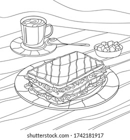 Sandwich coloring book art images stock photos d objects vectors