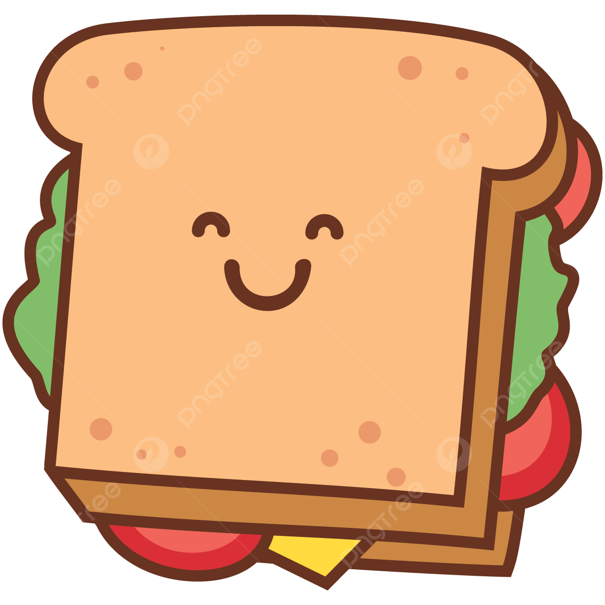 Happy smile expression sandwich emoji vector happy smile sandwich png and vector with transparent background for free download