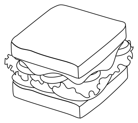 Sandwich emoji coloring page free printable coloring pages