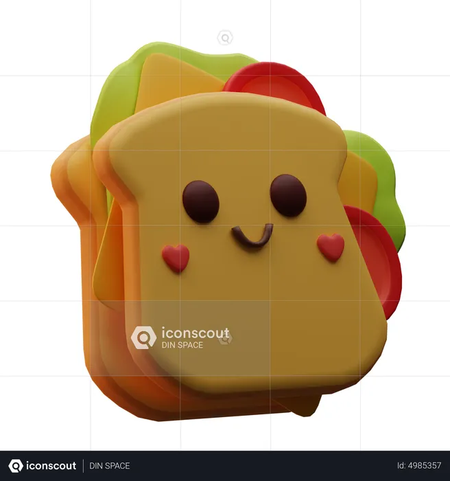 Sandwich emoji emoji d icon download in png obj or blend format