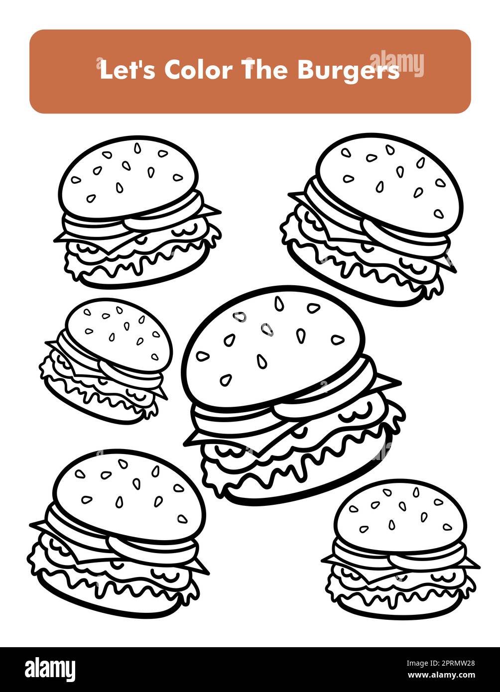 Illustration cute kids burger hi