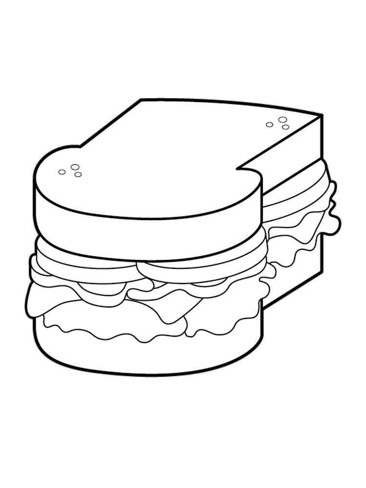 Sandwich coloring pages coloring pages color coloring pages for kids