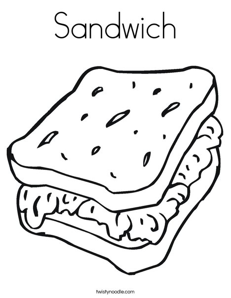 Sandwich coloring page