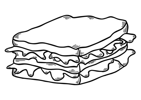 Sandwich coloring page free printable coloring pages