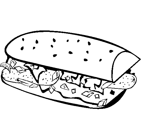 Sandwich coloring page