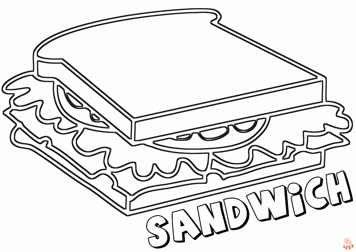 Printable sandwich coloring pages free for kids and adults