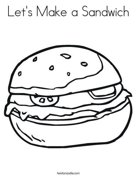 Lets make a sandwich coloring page
