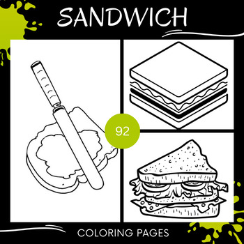 Creative and yummy sandwich coloring pages for kids mothers days and spring