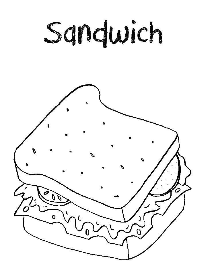 Online coloring pages coloring page sandwich meat download print coloring page