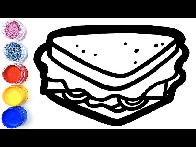 Sandwich coloring pages how to draw a sandwich for kids simple toy art