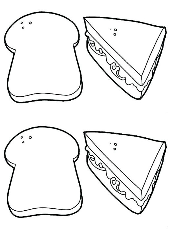 Coloring pages printable sandwich coloring page