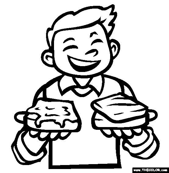 Peanut butter tuna sandwich online coloring page