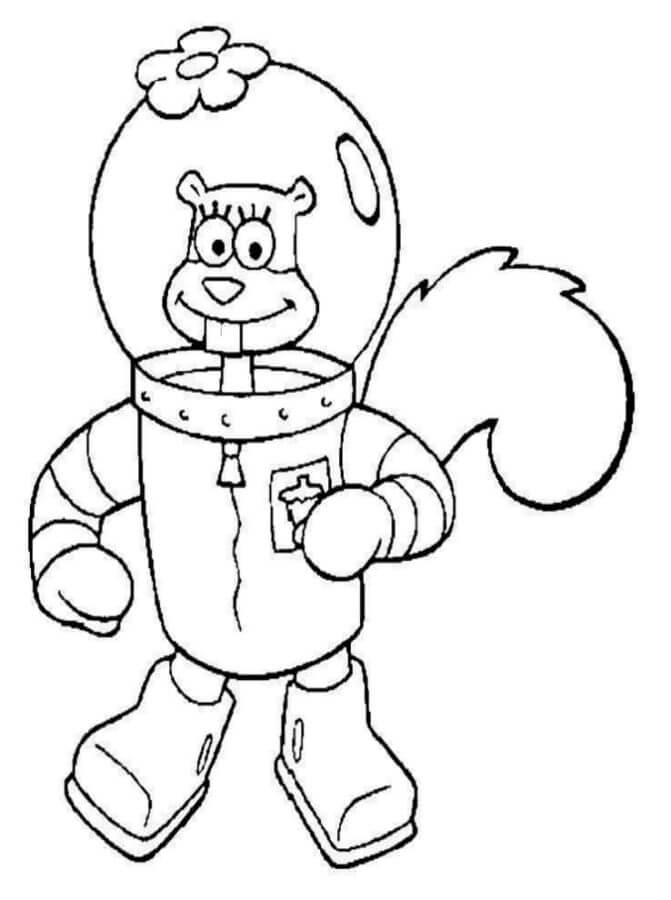 Drawing sandy cheeks coloring page