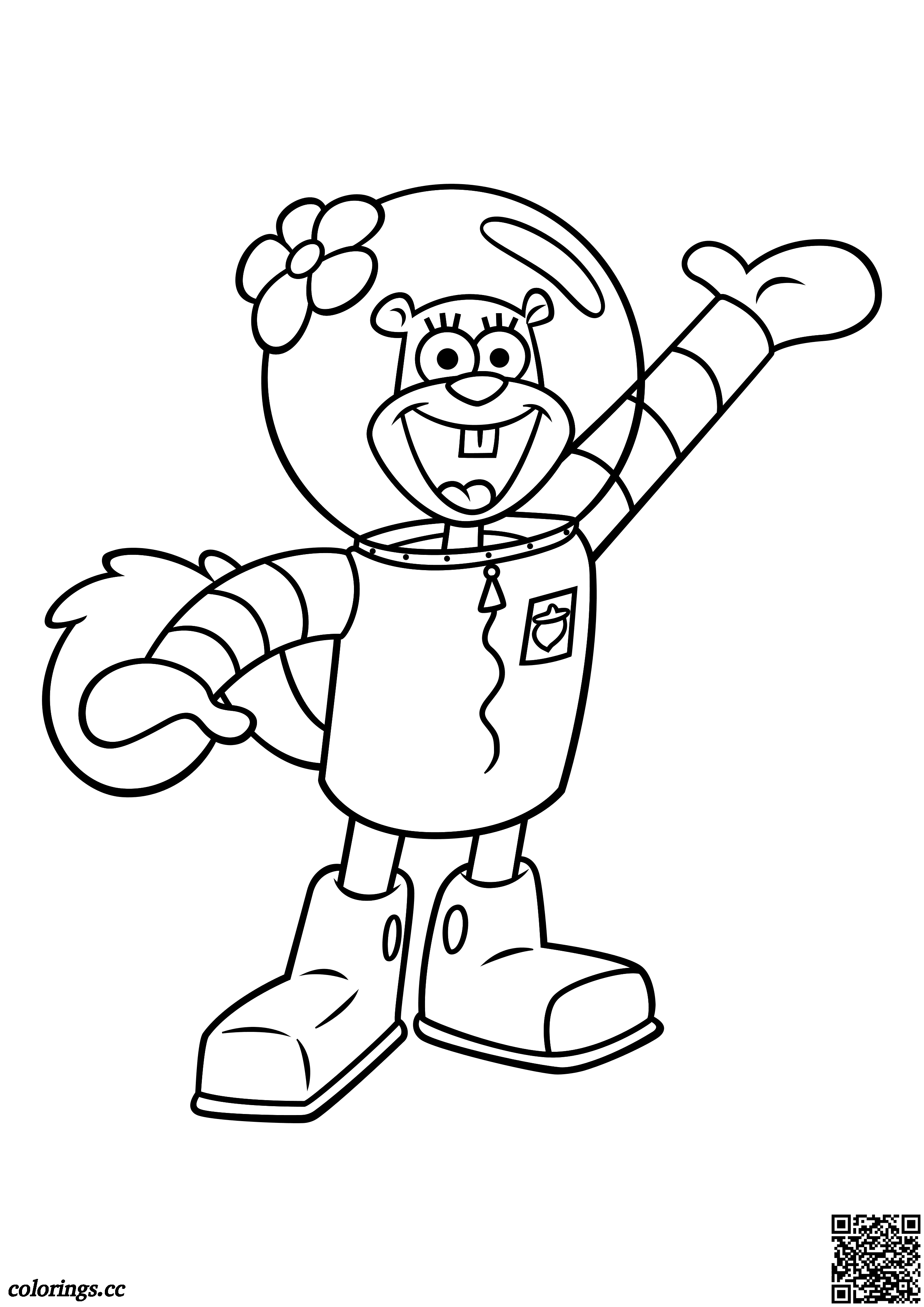 Sandy cheeks coloring pages sponge bob square pants coloring pages
