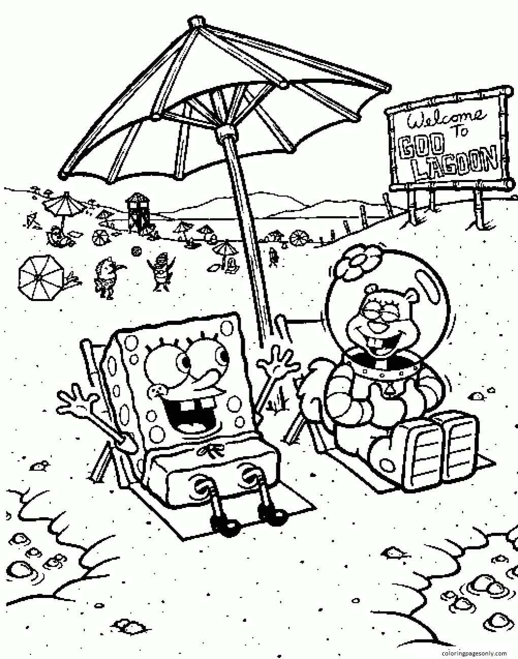 Sandy cheeks coloring pages