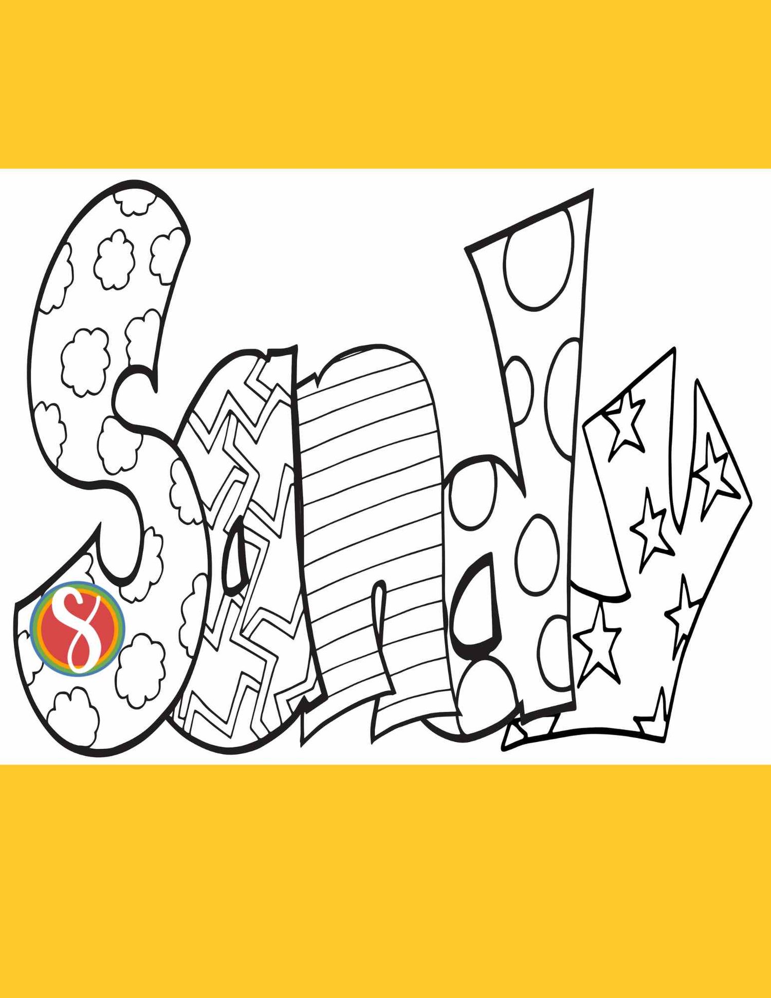 Free sandy name coloring pages â stevie doodles