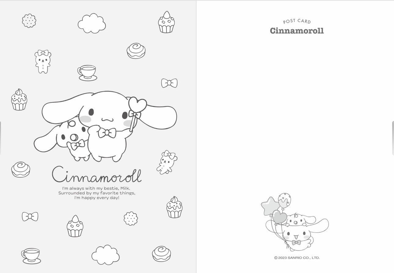 Cinnamoroll post card coloring book â
