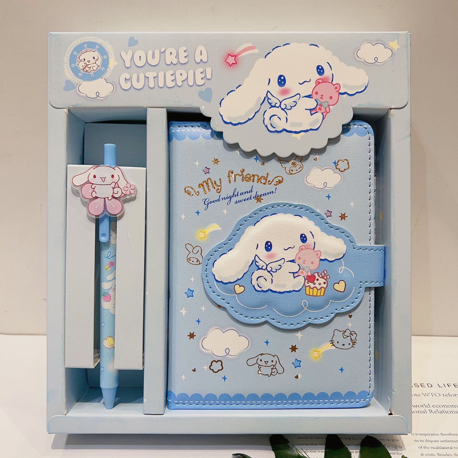 New sanrio hello kitty my melody cinnamoroll cute cartoon four coloring pages handbook stationery kawaii anime notebook gift box