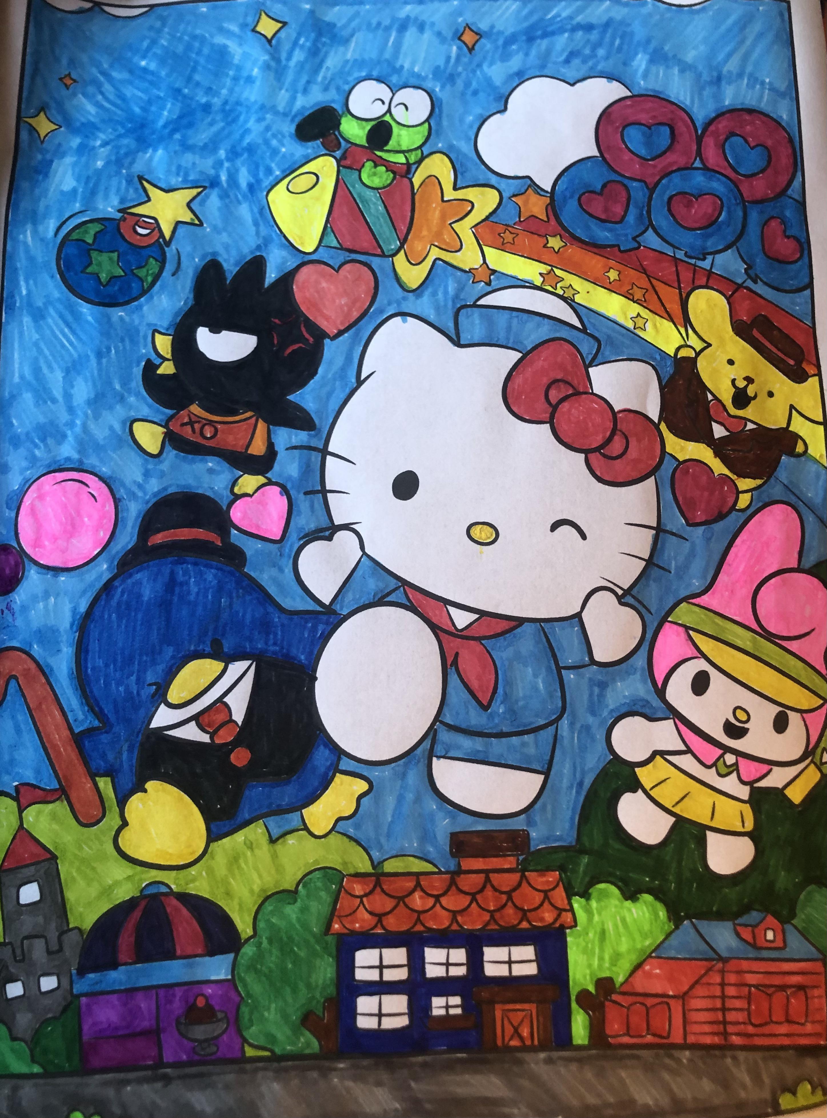 Loving this hello kitty and friends coloring book i got