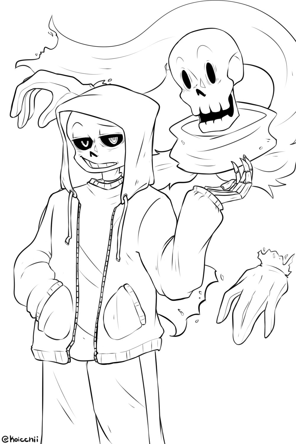 Koiikun on hiatus on x dusttale sans and papyrus along with killer sans i love them all even if i dont draw them much oof please do not repost unless i give