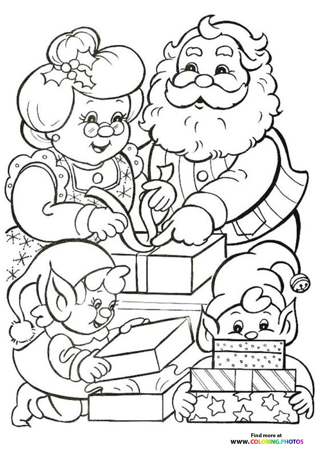 Santas family and elves
