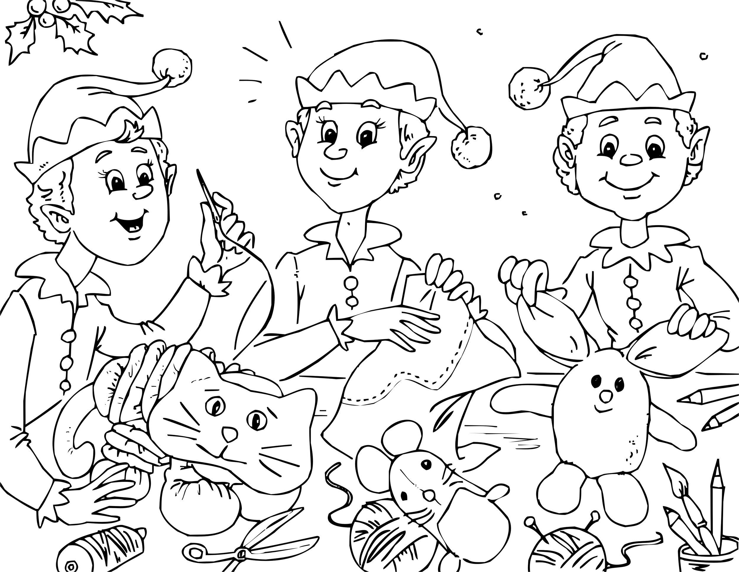 Free santas workshop coloring pages â sew cute patterns