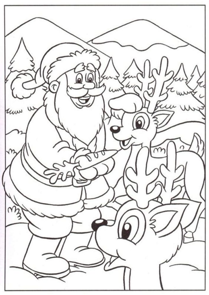 Free printable reindeer coloring pages