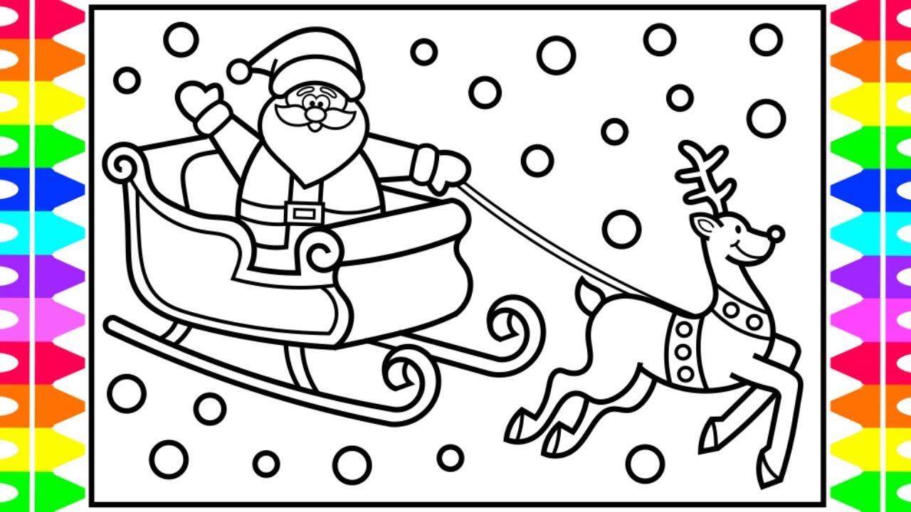 How to draw santas sleigh step by step for kids ð âïsanta claus sleigh coloring page christas