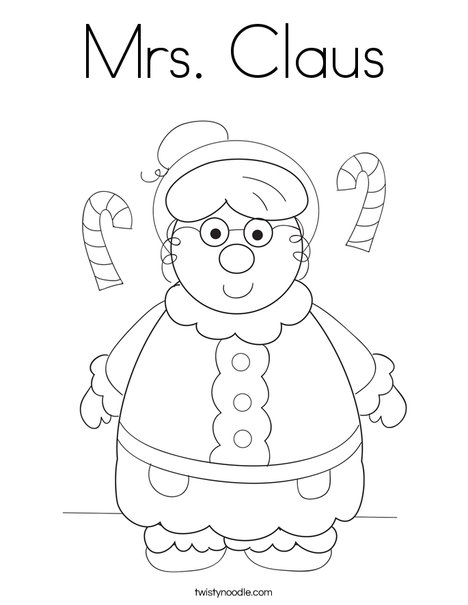 Mrs claus coloring page