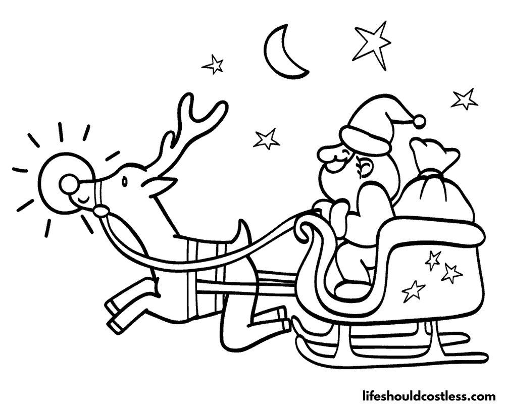 Rudolph coloring pages free printable pdf templates