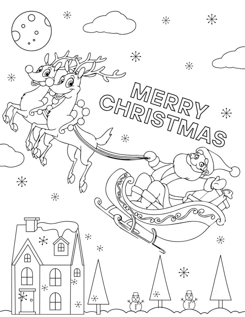Free printable santa coloring pages for kids