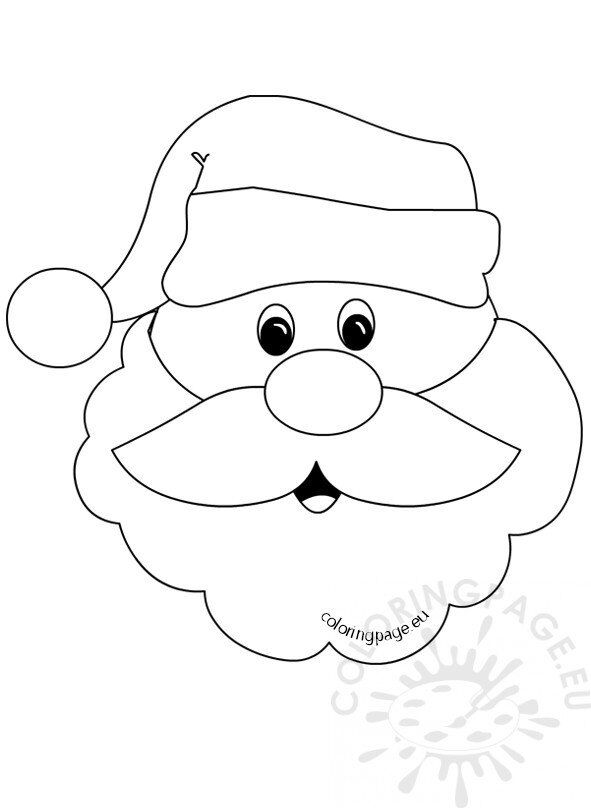 Santa claus face with big beard coloring page