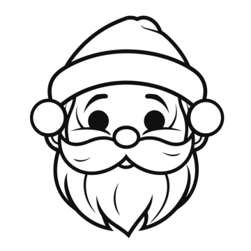 Santa face coloring page with beard outline sketch drawing vector bear drawing wing drawing santa drawing png and vector with transparent background for free download