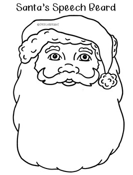 Christmas speech and language craft santa beard by speech dreams